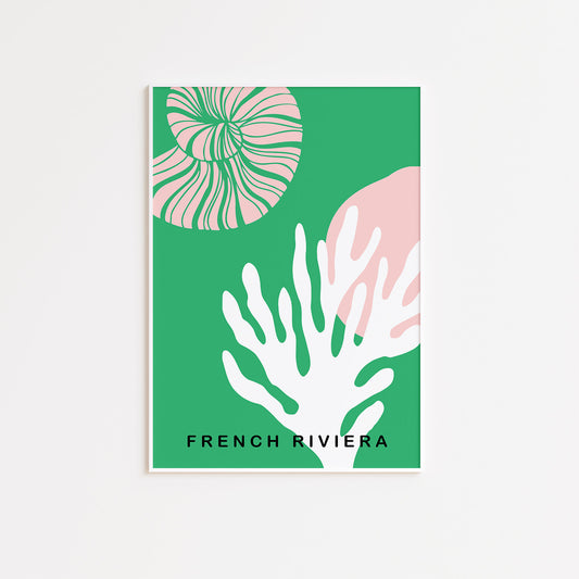 Pink and Green Graphic Riviera Poster