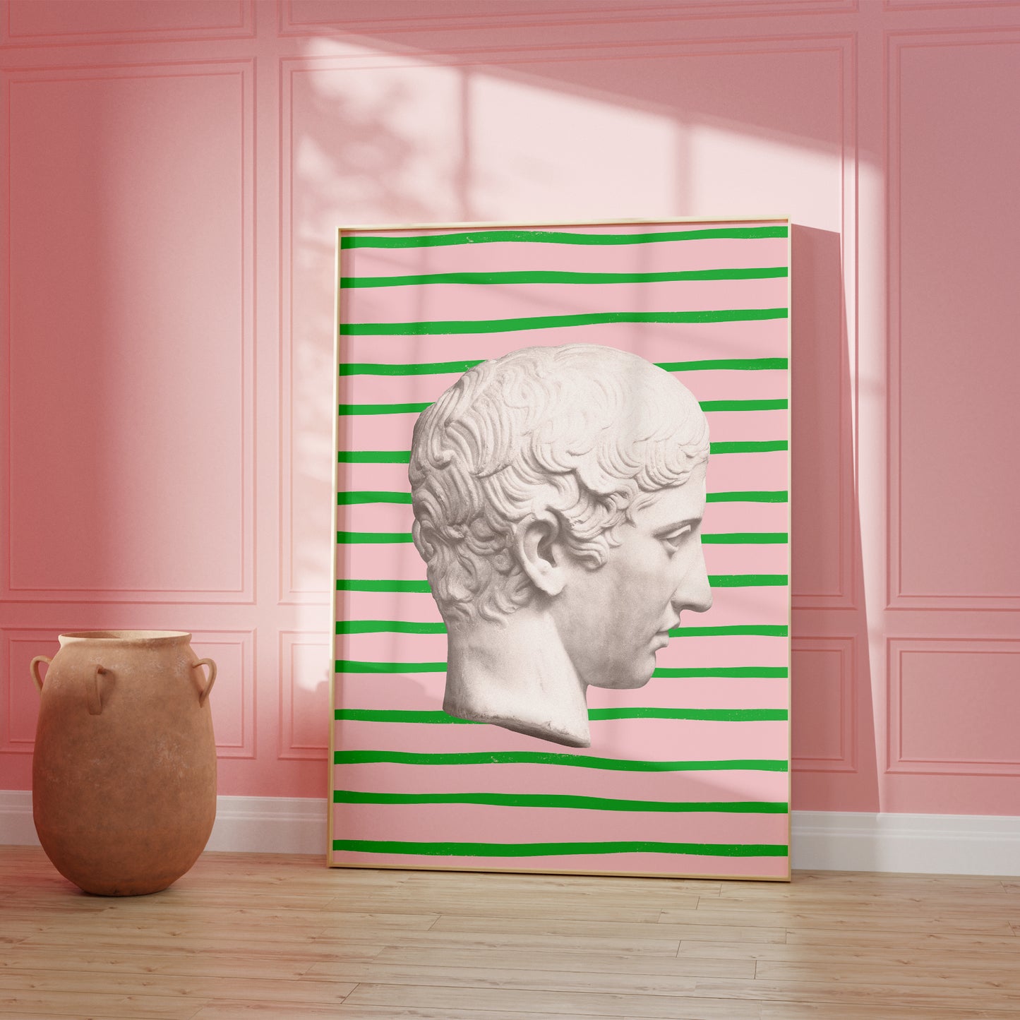 Pink and Green Striped Emperor Poster