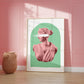 Pink and Mint Artemis Ancient Aesthetic Wall Poster Print