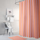 Pink and Orange Striped Shower Curtain