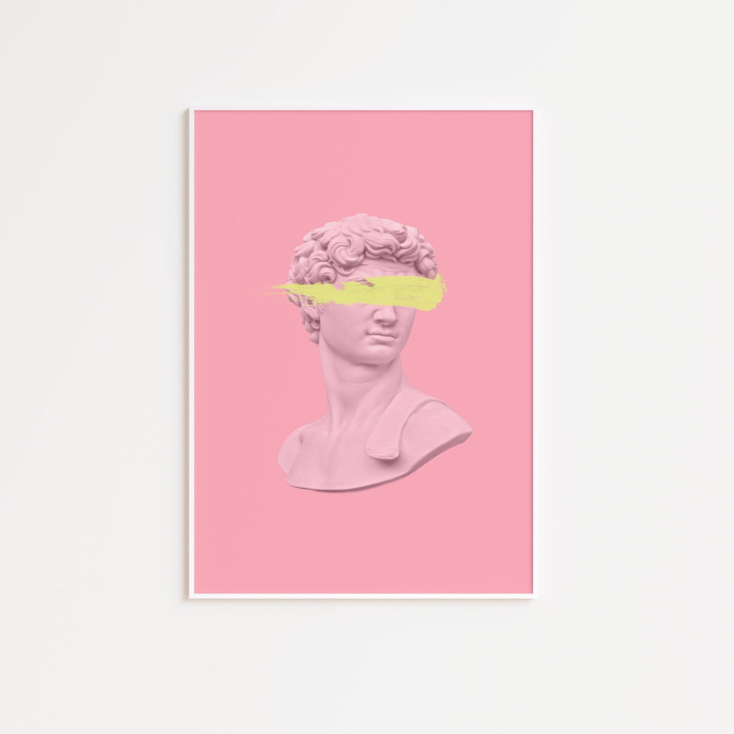 Pink and Yellow David Wall Poster Print