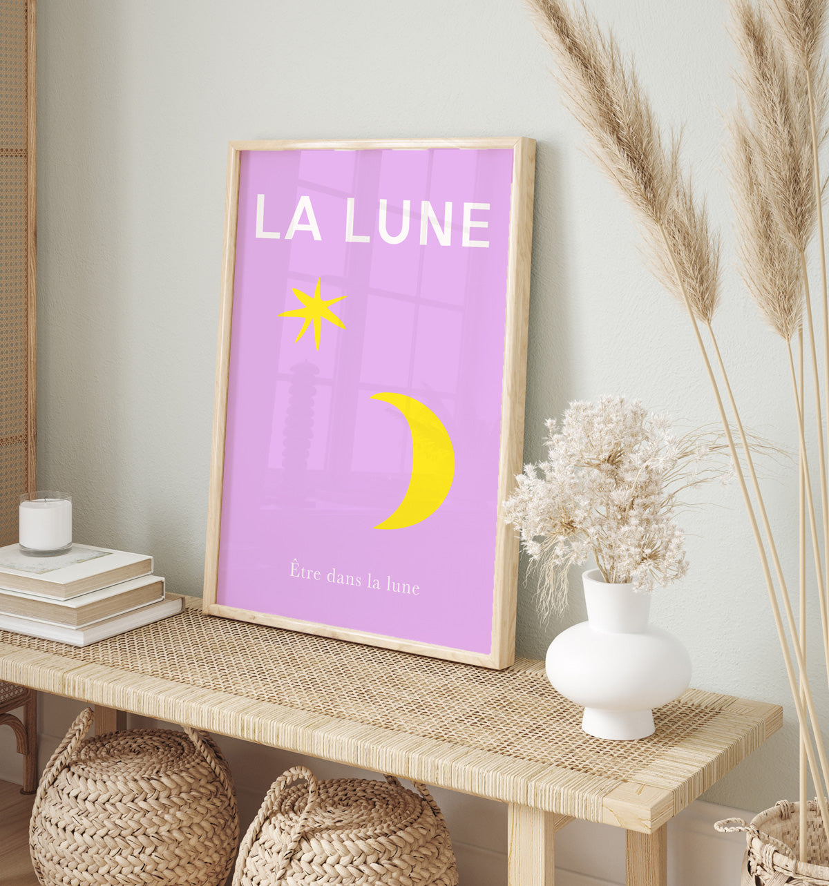 Purple and Yellow Moon Celestial Poster