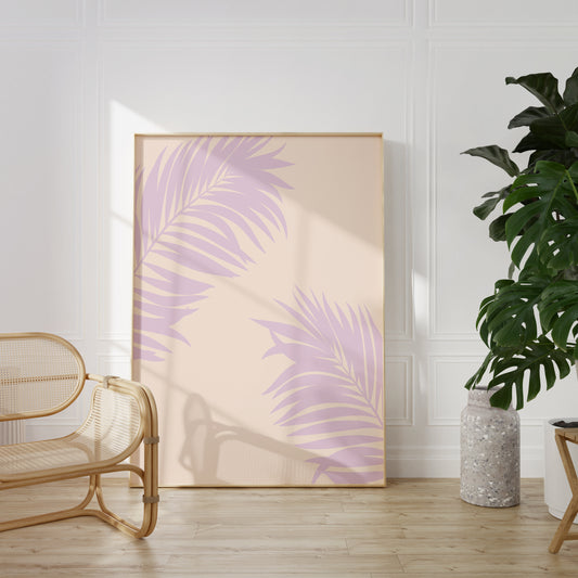 Purple Palm Leaves Print