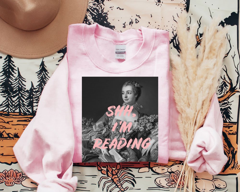 Shh I'm Reading Pink Unisex Sweatshirt