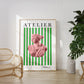 Pink and Green Striped Goddess Poster