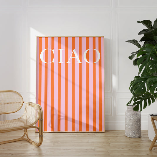 Striped Ciao Poster