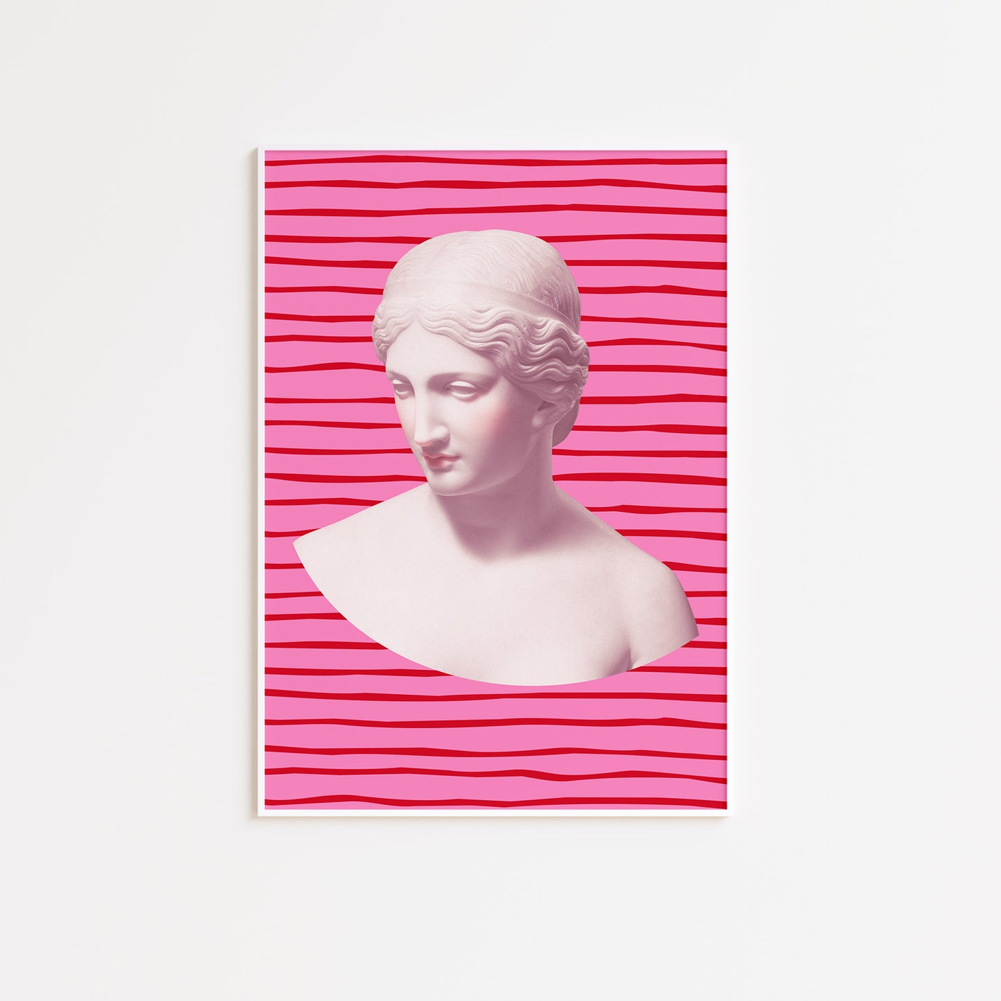 Pink and Red Striped Goddess Poster