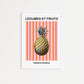 Pineapple Striped Fruit Market Poster