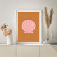 Terracotta Pink Clam Shell Wall Poster