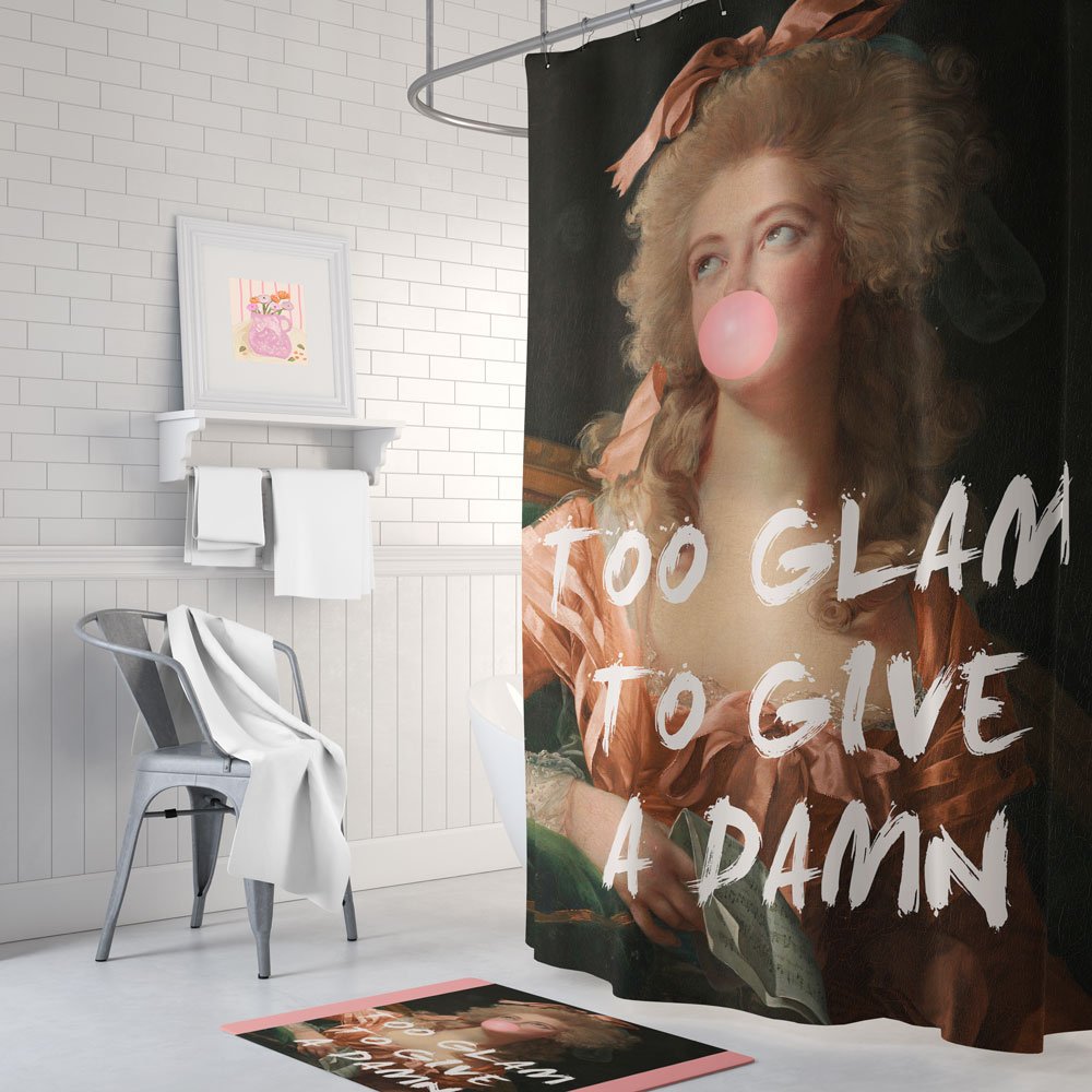 Too Glam Bubble-Gum Lady Shower Curtain