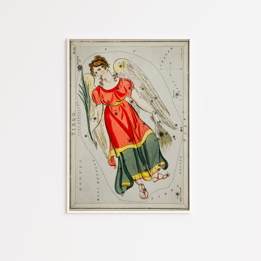 Vintage Virgo Constellation Wall Poster Print